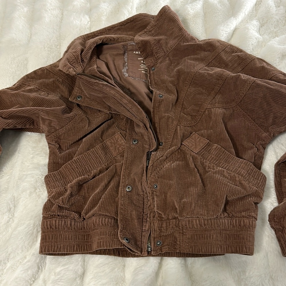 American Eagle Khaki Bomber Jacket